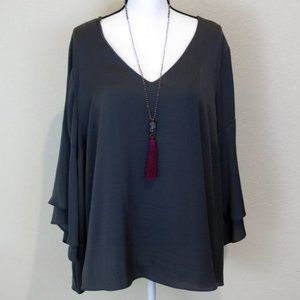 Lane Bryant Plus Size Charcoal Gray Top Size 22/24